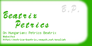 beatrix petrics business card